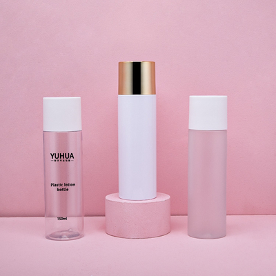 Alu 황금 모자를 가진 150ml 플레스틱 포장 병 젖빛 명확한 주문을 받아서 만들어진 색깔