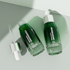 Green Skin Care Makeup Glass Serum Dropper Bottles 30ml Hot Stamping