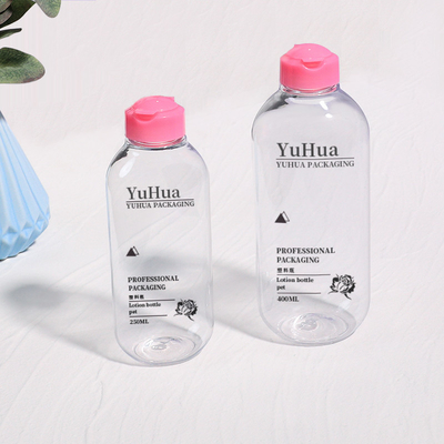 맞춤형 원형 플라스틱 샴푸 병 250ml 400ml 재활용 가능한 플립 톱 플라스틱 로션 병