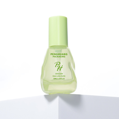 아보카도 녹색 선명한 30ml 유리 액체 기본 병 피부 관리 포장