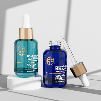 30ml 둥근 유리 세럼 방울 머리에 대한 관리 에센셜 오일