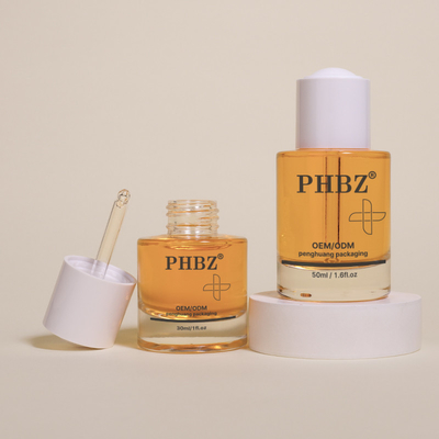 30ml/50ml 평면 어깨 유리 방울 세움 병 맑은 머리 기름 방울 병