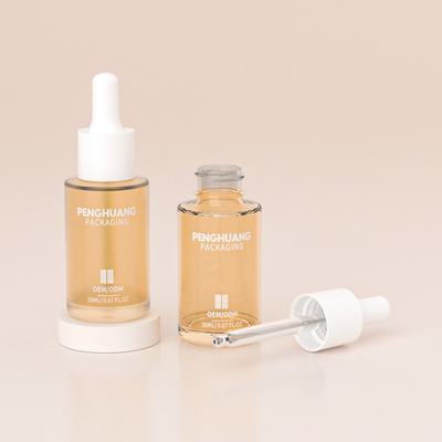 사용자 지정 로고 20ml 맑은 유리 세럼 방울병 화장품 포장용
