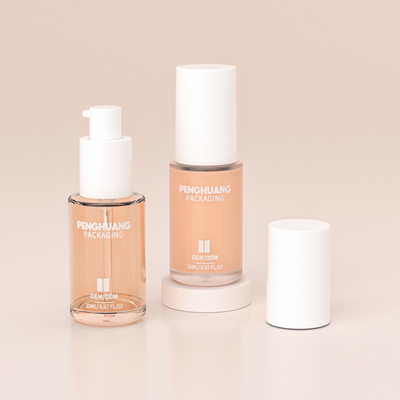 럭셔리 화장품 포장 유리 머리 기름 혈청 병 20ml 로션 펌프 병