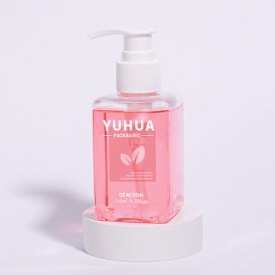 맞춤형 평면 125ml 플라스틱 펌프 병 애완 동물 액체 손 비누 병