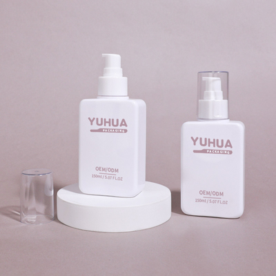 도매 선명한 플라스틱 로션 병 150ml 평면 샴푸 및 컨디셔너 병
