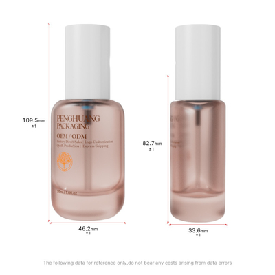 투명 파운데이션 유리병 30ml 1oz 도매 빈 파운데이션 병 (캡 포함)