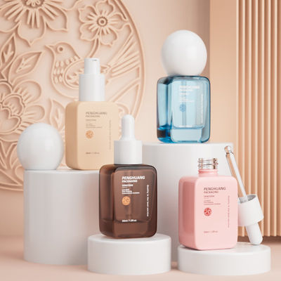 럭셔리 도매 파운데이션 병 30ML 둥근 공 모자 두꺼운 바닥 빈 액체 파운데이션 병