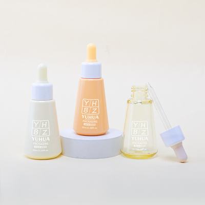 유통 실크 스크린 프린팅 세럼 드롭퍼 병 50ML 사용자 정의 가능한 플라스틱 에센스 오일 병