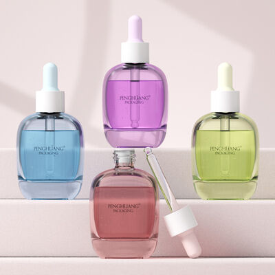 30ml 유리 세럼 드로퍼 병, 에센셜 오일 및 스킨케어 제품에 이상적인 실크 스크린 핫 스탬핑 라벨링이 특징인 오일 세럼 병