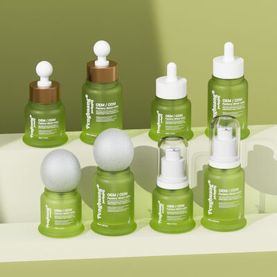 에센스 오일 정액 병 핫 스탬핑 인쇄를 특징으로 스타일리시한 화장품 포장과 피부 관리 제품 호소