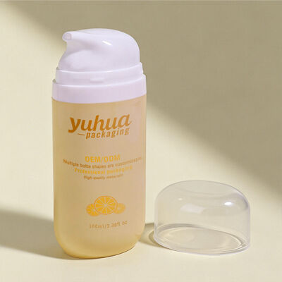 화장품 포장 및 액체 보관용으로 공기 없는 펌프와 얼음 표면을 가진 PP 재료로 만든 플라스틱 로션 병