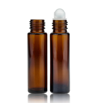 알루미늄 플라스틱 캡이 있는 병에 10ml 앰버 유리 롤