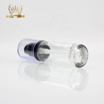 아름다움 펌프를 가진 유리제 액체 기초 병을 포장하는 호화스러운 둥근 30ml 화장품