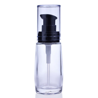액체 메이크업 F033를 위한 펌프를 가진 유리제 화장용 30ml 기초 병을 주문 설계하십시오