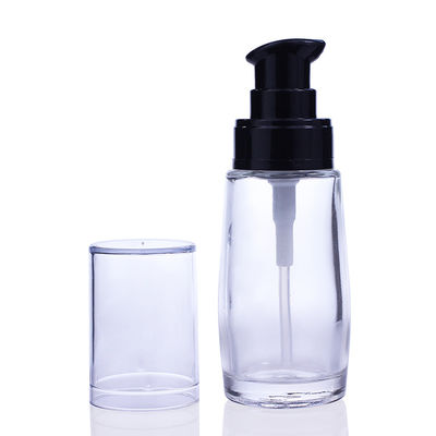 액체 메이크업 F033를 위한 펌프를 가진 유리제 화장용 30ml 기초 병을 주문 설계하십시오