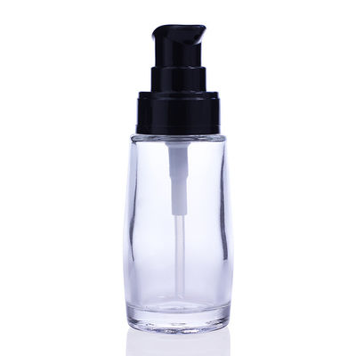 액체 메이크업 F033를 위한 펌프를 가진 유리제 화장용 30ml 기초 병을 주문 설계하십시오