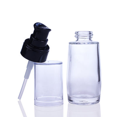 액체 메이크업 F033를 위한 펌프를 가진 유리제 화장용 30ml 기초 병을 주문 설계하십시오