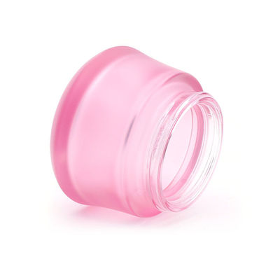 호화스러운 분홍색 50ml 크림 유리 단지 플라스틱 모자를 가진 둥근 서리