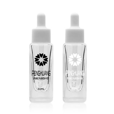 흰색 스포이드가 있는 50ml 혈청 유리병