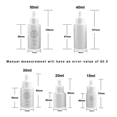 정유 혈청 명확한 서리로 덥은 색깔 유리제 점적기 병 30ml 20ml