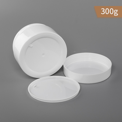 300g PP 플라스틱 항아리 단일 벽 화이트 색 병과 피피 가스킷과 모자