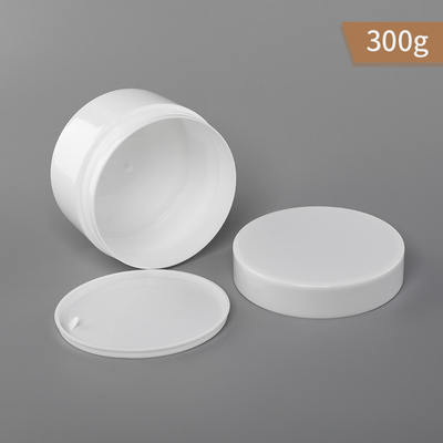 300g PP 플라스틱 항아리 단일 벽 화이트 색 병과 피피 가스킷과 모자