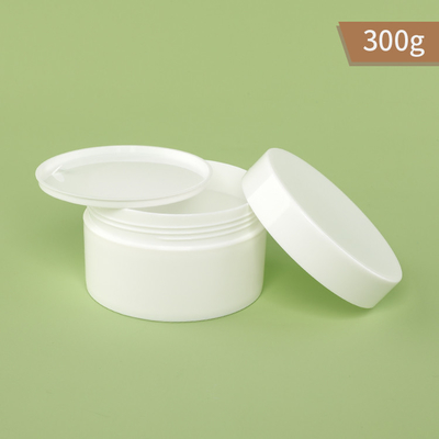 300g PP 플라스틱 항아리 단일 벽 화이트 색 병과 피피 가스킷과 모자