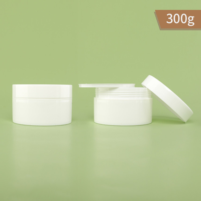 300g PP 플라스틱 항아리 단일 벽 화이트 색 병과 피피 가스킷과 모자