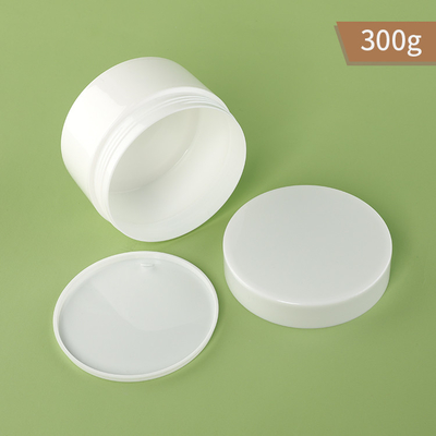 300g PP 플라스틱 항아리 단일 벽 화이트 색 병과 피피 가스킷과 모자