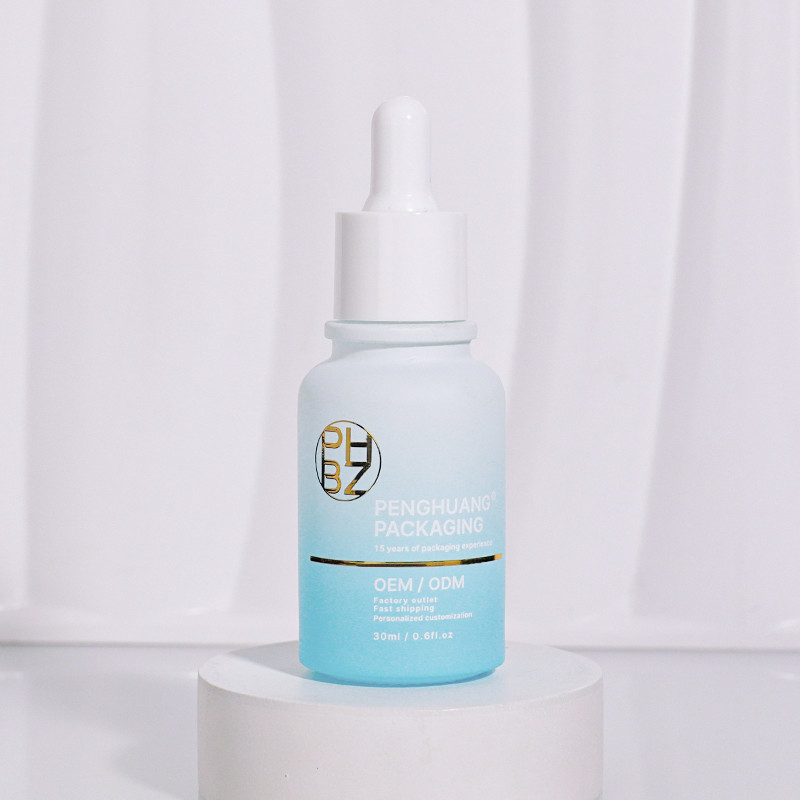 얼굴 관리 오일 로고와 맞춤형 1oz 30ml 유리 혈청 방울 병