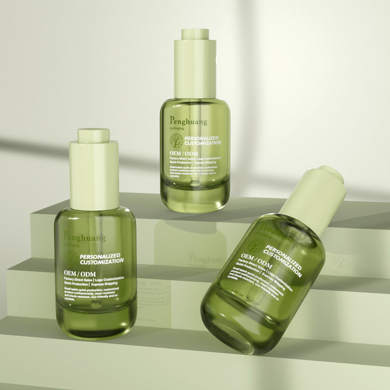 맞춤형 유리 혈청 방울병 30ml 녹색 히어 오일 프레스 방울병과 유리 병
