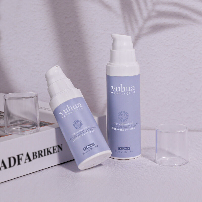 화장품 세럼 톤러 포장 및 사용자 지정 로고 인쇄용 공기 없는 펌프와 나사 뚜?? 이 있는 재활용 가능한 플라스틱 로션 병
