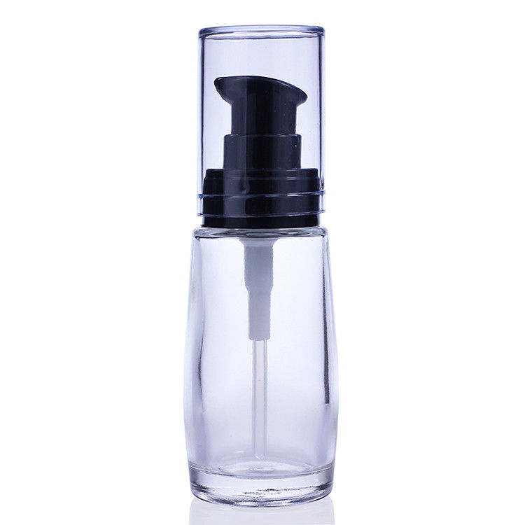 액체 메이크업 F033를 위한 펌프를 가진 유리제 화장용 30ml 기초 병을 주문 설계하십시오