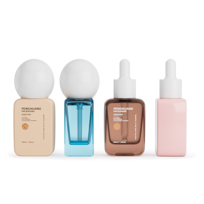 빈 도매 펌프 병 30ML 둥근 공 캡 정면 유리 액체 기초 병