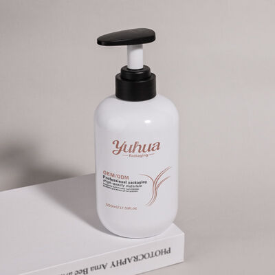 재활용 가능한 재료로 만든 500ml 둥근 PET 화장품 병