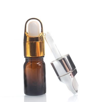 점적기 주문 색깔 5ml 정유 병을 가진 호박색 색깔 유리병
