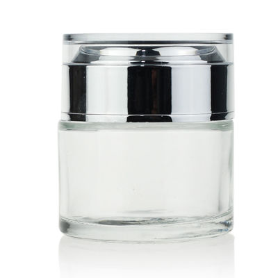 공장 가격 도매 클리어 크림 화장품 용기 유리 50ml 화장품 항아리