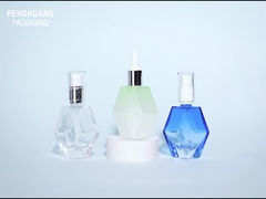 맞춤형 독특한 모양 얼음 녹색 유리 혈청 방울병 30ml 에센셜 오일 병